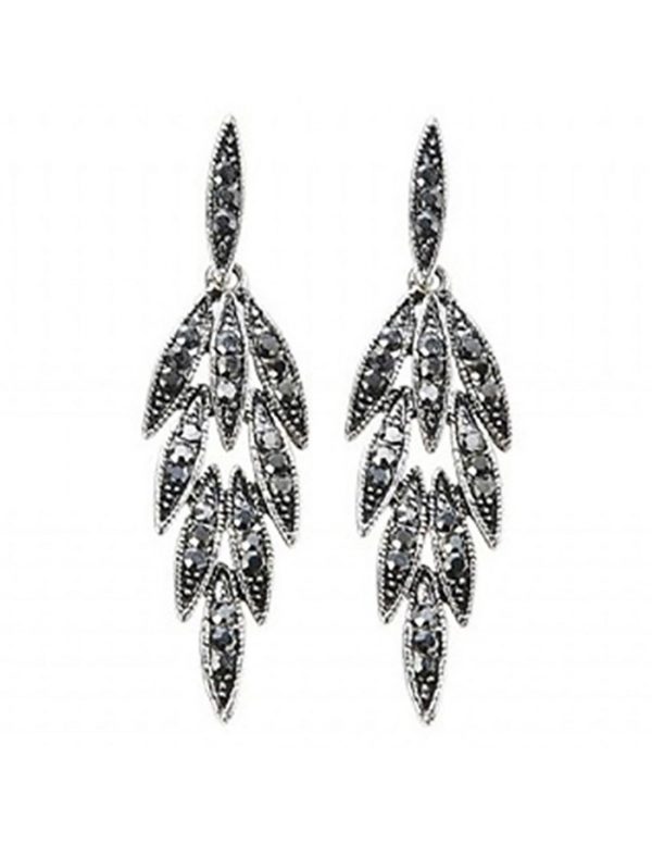 Pendientes vintage hojas negras