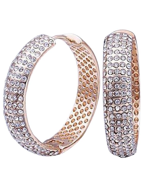 Pendientes aro imitación diamantes