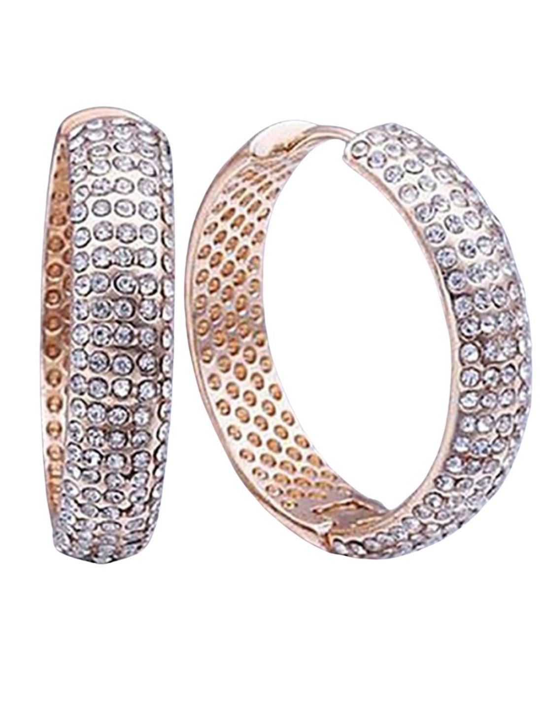 Pendientes aro imitación diamantes