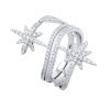 Anillo estrellas plata ley