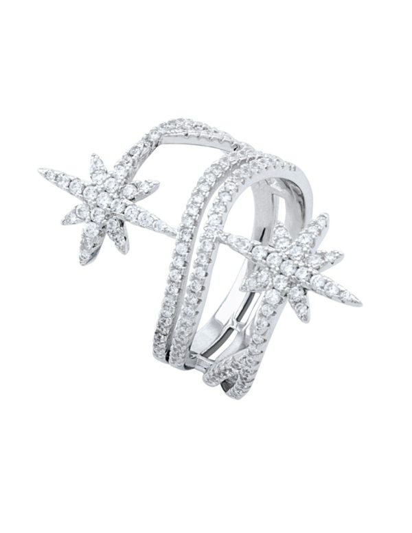 Anillo estrellas plata ley