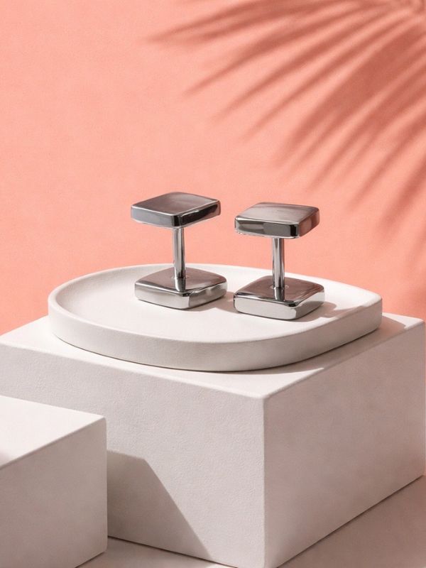 Pendientes Cuadrados Acero Plata 316L Unico