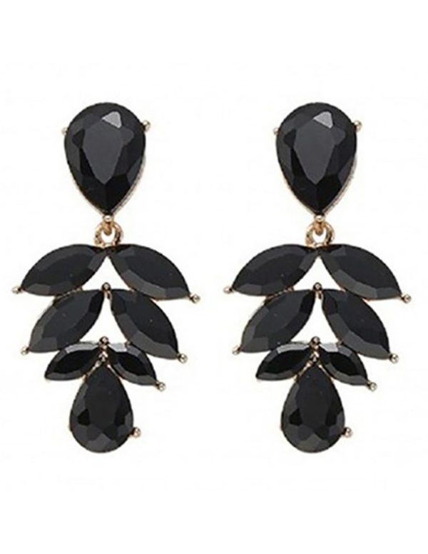 Pendientes largos cristal negro