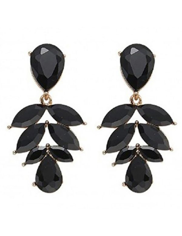 Pendientes largos cristal negro