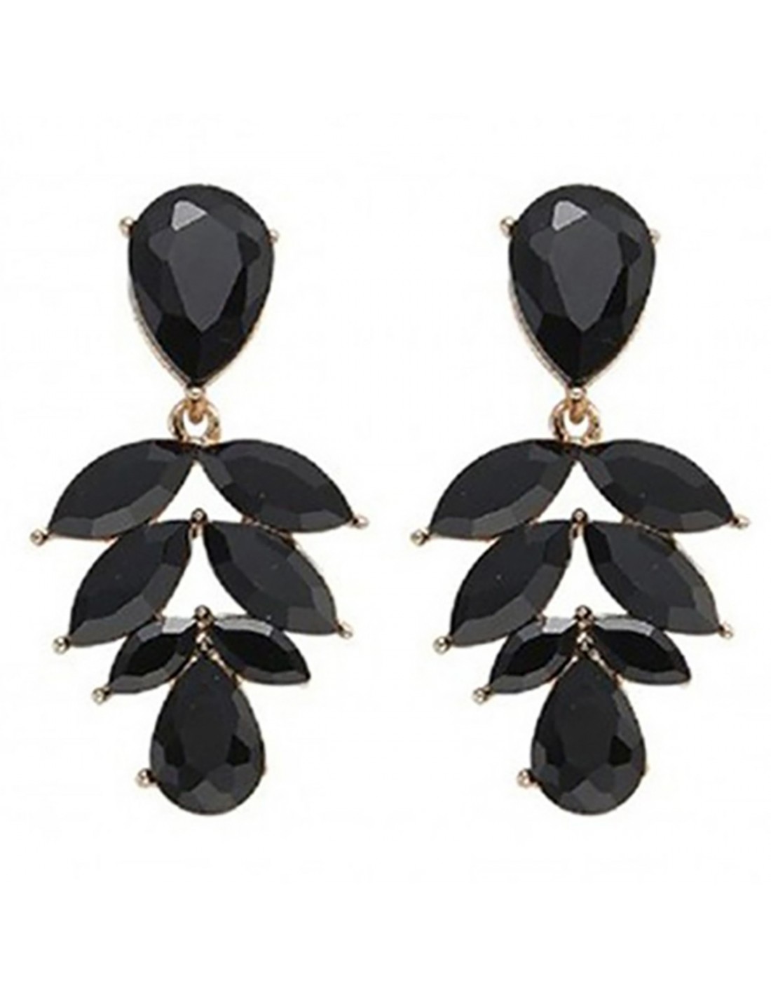 Pendientes largos cristal negro