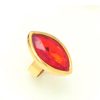 Anillo dorado cristal rojo