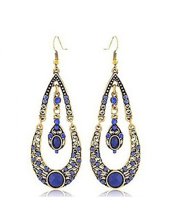 Pendientes púrpura y dorado