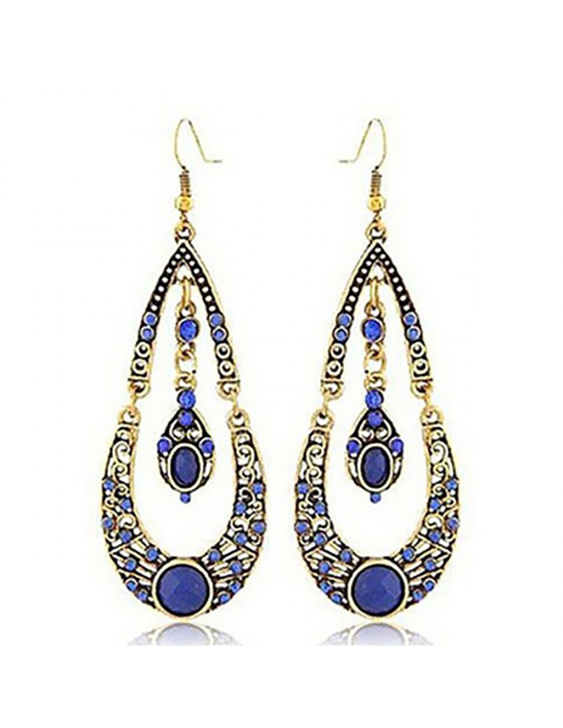 Pendientes púrpura y dorado