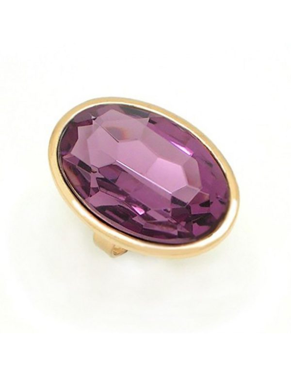 Anillo cristal lila facetado