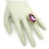 Anillo cristal lila facetado