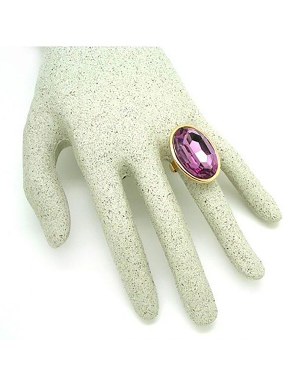 Anillo cristal lila facetado