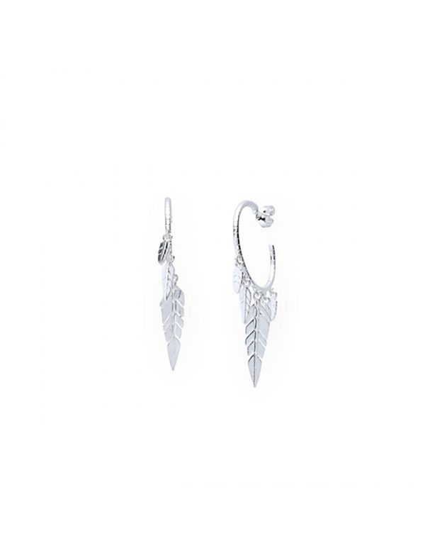 Pendientes hojas en plata