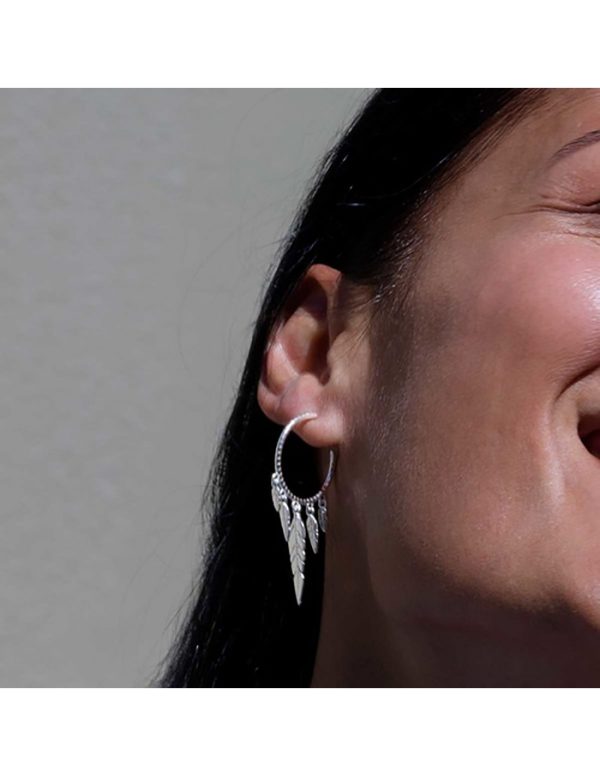 Pendientes hojas en plata