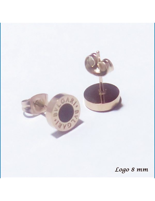 Pendientes estilo Bvlgari oro rosa ocho mm