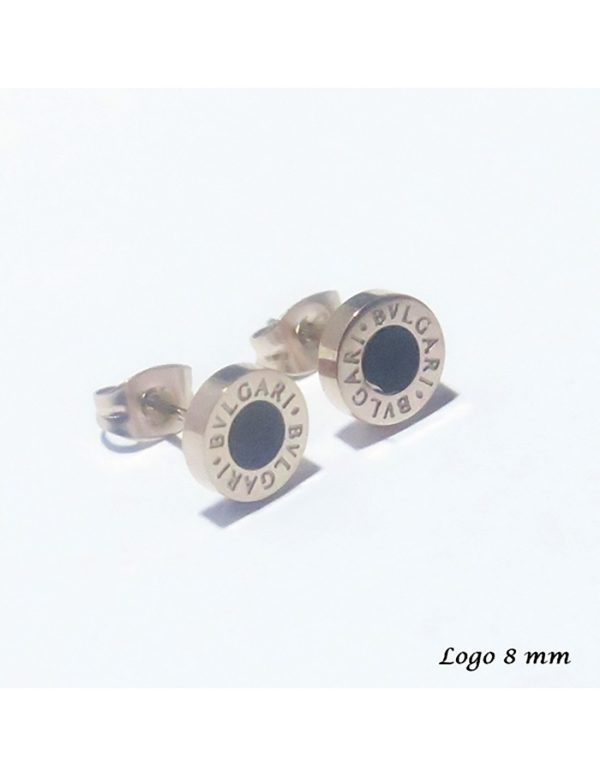 Pendientes estilo Bvlgari oro rosa ocho mm