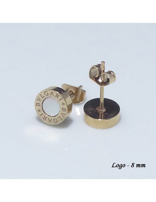 Pendientes estilo Bvlgari oro rosa ocho mm