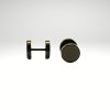 Pendientes de botón negros para hombre acero 316L
