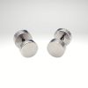Pendientes de botón plateados hombre acero 316L