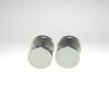 Pendientes de botón plateados hombre acero 316L