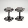 Pendientes de botón negros para hombre acero 316L