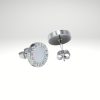 Pendiente de acero 10 mm diseño italiano con piedra blanca