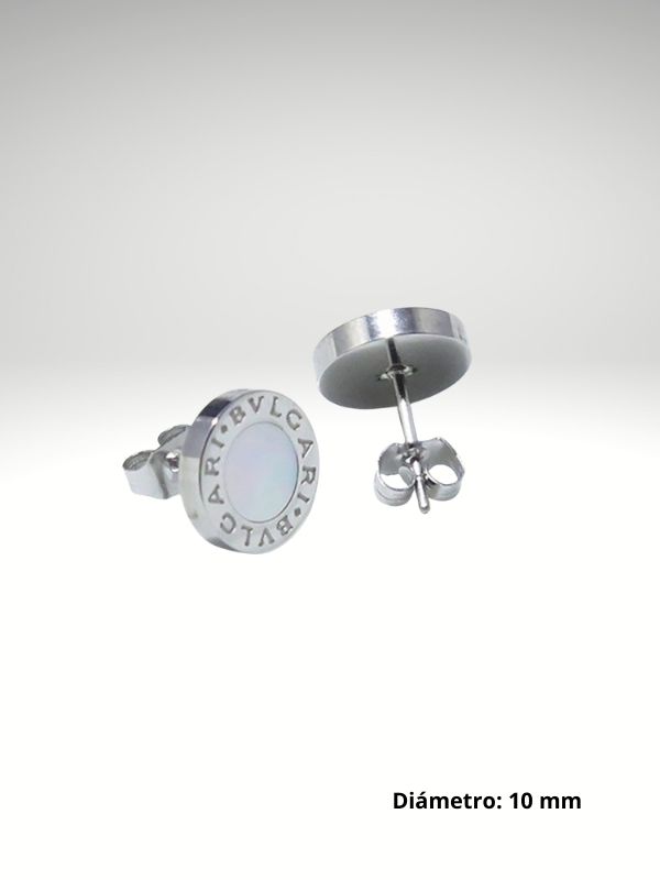 Pendiente de acero 10 mm diseño italiano con piedra blanca