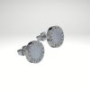 Pendiente de acero 10 mm diseño italiano con piedra blanca