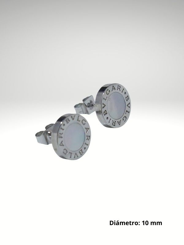 Pendiente de acero 10 mm diseño italiano con piedra blanca
