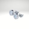 Pendiente de acero diseño italiano color plateado con piedra blanca de 8 mm.