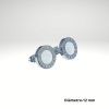 Pendiente de acero 12 mm diseño italiano color plateado con piedra blanca