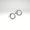 Pendiente oro rosa 12 mm diseño italiano con piedra blanca.
