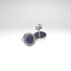 Pendiente oro rosa 12 mm diseño italiano con piedra negra.