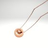 Colgante de acero 316L diseño italiano modelo doble medalla Oro rosa.