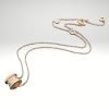 Colgante de acero 316L diseño italiano modelo cilindro color oro rosa