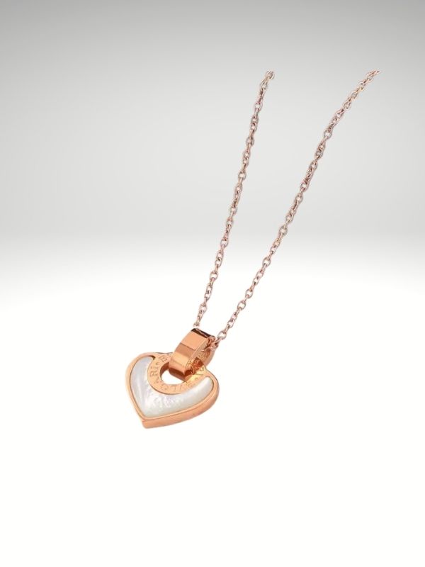 Colgante de acero 316L diseño italiano modelo corazón color oro rosa