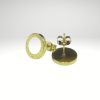 Pendiente de acero oro 10 mm diseño italiano con piedra blanca.