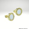 Pendiente de acero oro 10 mm diseño italiano con piedra blanca.