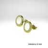 Pendientes Acero 316L Oro 12 mm piedra blanca