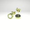 Pendiente de acero 8 mm diseño italiano color dorado con piedra blanca.