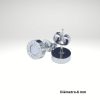 Pendiente de acero diseño italiano color plateado con piedra blanca de 8 mm.