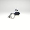 Pendiente oro rosa 12 mm diseño italiano con piedra blanca.