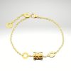 Pulsera con cilindro en acero inoxidable dorado diseño italiano.