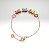 Pulsera tres cilindros en acero inoxidable oro rosa diseño italiano.