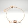 Pulsera con cilindro en acero inoxidable oro rosa diseño italiano.