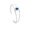 Pulsera de plata abierta piedra azul