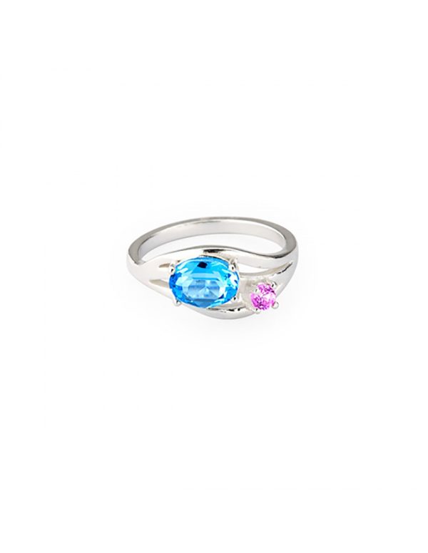 Anillo plata piedra azul