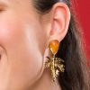 Pendientes naranja y oro