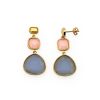 Pendientes piedras bicolor