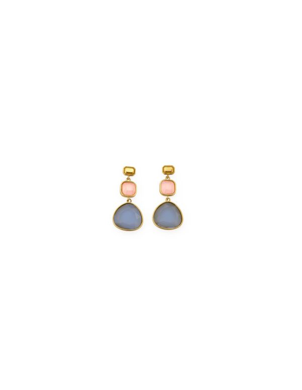Pendientes piedras bicolor