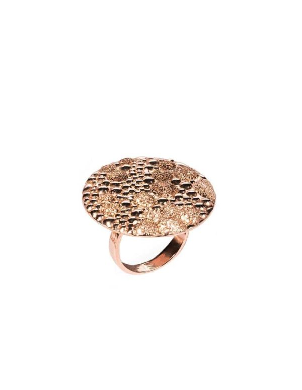 Sortija meteorito plata y oro rosa